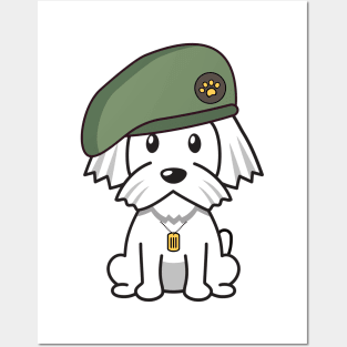 Green Beret white dog Posters and Art